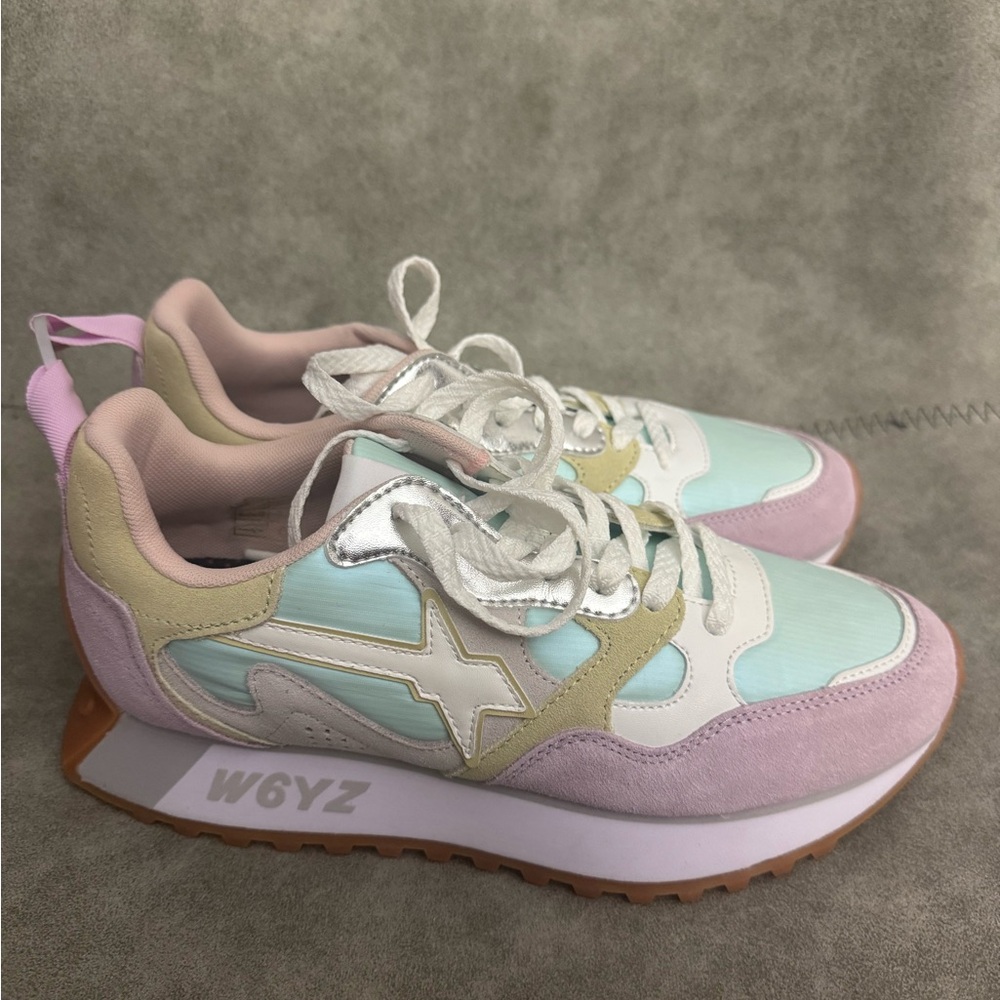 NWT W6YZ Just Say Wizz Loop Sneaker Pastel Lilac Paglia White Sz 9 - Picture 7 of 14